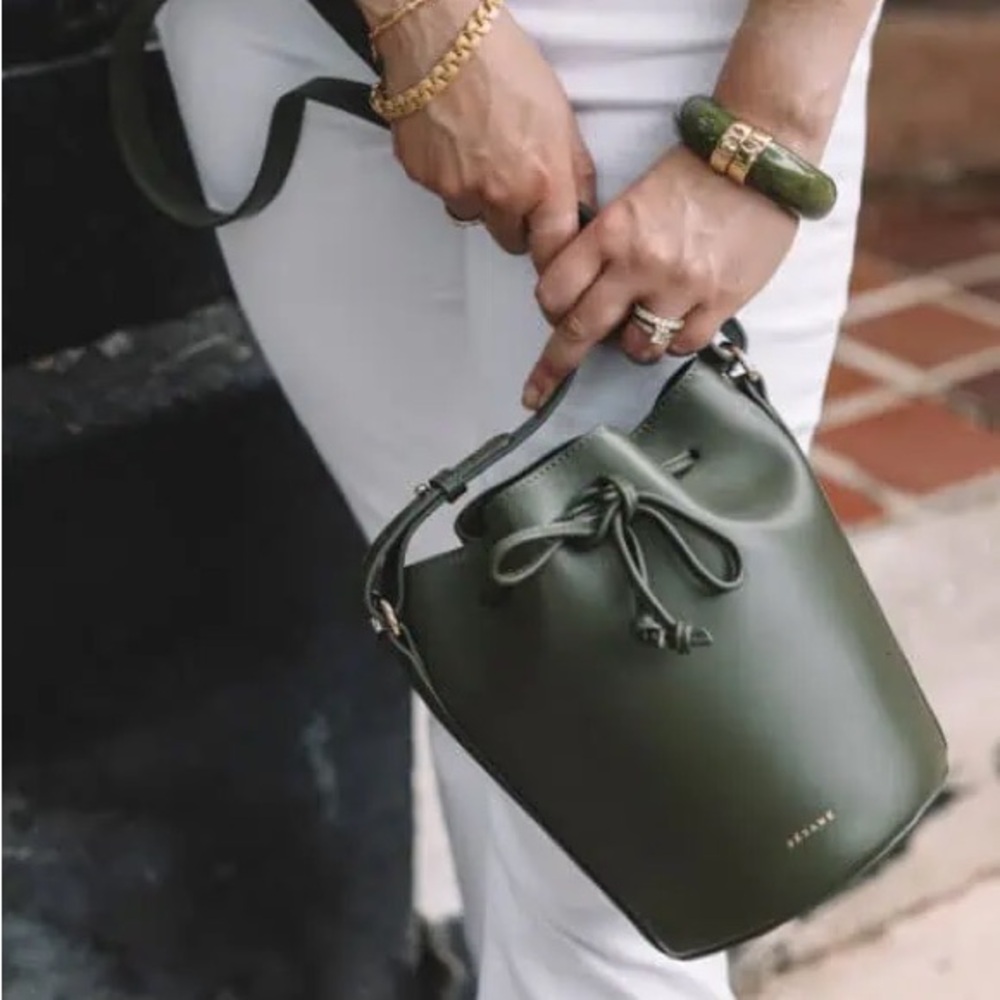 Sezane Olive Green Farrow Mini Bag